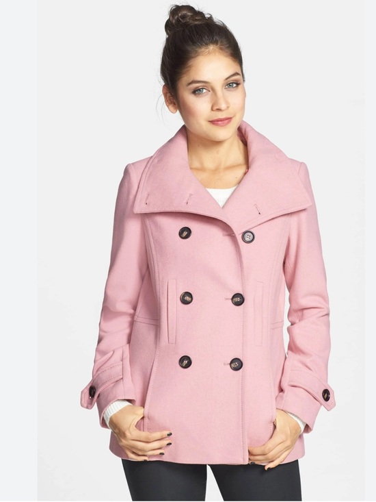 H&M Jackets & Blazers - 💕 H&M Pink Peacoat Sz 12 Double Breasted EUC Minimalist Coquette Classic Chic